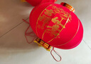 通尚洁大红灯笼大门挂的2025电池植绒大门室外阳台新年春节结婚装饰品挂 【一对】100#全家福+插电led灯 实拍图