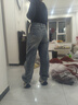 百家好/百家好美式复古牛仔裤女2024秋季新款高腰显瘦提臀宽松阔腿裤女 牛仔蓝 L 实拍图