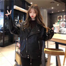 EJOTPU皮夹克男外套春秋机车港风复古pu皮革宽松潮牌痞帅hiphop高街 W620皮衣黑色 XL 实拍图
