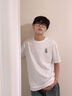 名创优品（MINISO）纯棉t恤男夏季2025新款衣服青少年亲肤透气时尚宽松大码冰感短袖 棕榈绿(生机胸标) L 175 (名创优品 品控严格) 实拍图