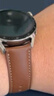 中沃适配华为手表表带watch4pro/gt5/gt4/watch3/gt3pro/buds原款真皮运动氟橡胶钛金属表带 可可棕【原款时尚款真皮表带】46/48MM表盘 适用46/48mm表盘 实拍图