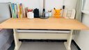 Aooboy日本高品质儿童学习桌写字桌可升降学生书桌家用大白桌实木电脑桌 原木色桌子（带抽屉） 140*70cm 实拍图