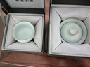 青澹汝窑盖碗三才茶杯功夫茶景德镇茶碗纯手工冰裂釉茶具望月盖碗 实拍图