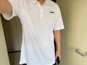 李宁短袖polo衫男夏季新款纯棉翻领半袖上衣透气宽松休闲运动t恤男士 白色棉POLO衫 （黑白扣子混发） XL /180 (140-165斤) 实拍图