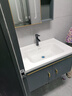 吉美罗（JIMEILUO）卫生间洗脸盆柜组合太空铝小户型浴室柜一体陶瓷洗手盆家用洗漱台 80cmx48陶瓷盆+主柜+镜柜 实拍图