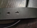 牛当家不带头皮带男打洞腰带真皮头层牛皮纯皮无头打孔裤带 3.4CM圆孔板扣窄款黑色1219 110cm 腰围2尺5-2尺6 实拍图