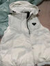鸭鸭（YAYA）厚款羽绒马甲女短款2025年秋冬新款小个子连帽外穿坎肩马夹外套XJ 白色 L 实拍图