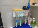 迪乐猫牙刷牙杯置物架免打孔刷牙漱口杯电动牙刷置物架挤牙膏神器 月牙白【四口杯】 实拍图