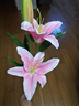 花艺赫家饰仿真花百合高枝装饰花假花绢花客厅摆设餐桌高档花艺干花花束摆件 78cm3头百合花粉色【2支】 实拍图