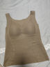 猫人女士保暖背心女带胸垫蚕丝内衣罗纹蕾丝秋冬吊带免穿文胸卡其L 实拍图