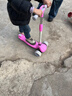 洛聪儿童滑板车宝宝折叠滑行车3-6-10三轮滑滑车洛聪小孩加大可折叠 公主粉/5CM宽轮/跑马灯+音乐 实拍图