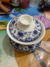 野翔宁夏兰州八宝茶盖碗陶瓷特大号甘肃青花瓷单个大茶杯泡茶碗三泡台 带金莲花（300毫升） 实拍图