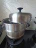 爱仕达（ASD） 不锈钢蒸锅加厚复底带蒸笼蒸篦蒸馒头大汤锅 燃气明火电磁炉通用 三层蒸锅（半玻盖） 26cm 实拍图