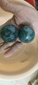 天然玉石健身球手球老年转球按摩实心手转球按摩手握保健球 40毫米直径印度绿玉一对 实拍图