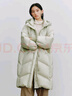 艾莱依羽绒服女长款加厚简约通勤连帽保暖冬外套 浅抹绿M 实拍图