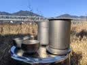 Ti artisan钛工匠纯钛双层快客杯户外露营便携式旅行茶具套装防烫泡茶器 一壶三杯套装 实拍图