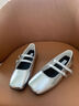 逸兼玛丽珍鞋女平底凉鞋法式晚风银色单鞋新款气质仙女通勤方头浅口 银色升级版法式方头女鞋36 实拍图