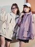 唐狮（TonLion）2024女连帽撞色拉链工装一手长外套 藕紫/二批 L  实拍图