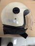AD电动车头盔新国标认证男女士四季通用电瓶车安全帽女款冬季保暖围巾轻便半盔女款春秋款防护帽冬天 新国标【米黄】透明镜 实拍图