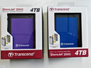 创见（Transcend）移动硬盘 USB3.1高速机械硬盘 2.5英寸高速 轻薄 便携耐用抗震保护 USB3.1 Gen1 25H3系列 紫色 4TB 实拍图