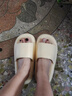 红豆静音拖鞋女士夏季外穿2026新款室内家居浴室防滑eva凉拖男踩屎感 米白 38-39 适合37-38（内长240mm） 实拍图