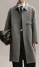 太平鸟男装毛呢大衣长款男冬季翻领宽松外套休闲质感 灰色 3XL  实拍图