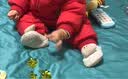 贝肽斯婴儿步前鞋0一3月地板袜春防滑隔凉春鞋袜初生宝宝袜子春防 米白(秋冬款) M码 适合6-12月 实拍图