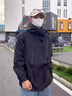 主意范冲锋衣夹克外套男春秋三合一宽松潮胖大码防水防风多拉链情侣外套 JK8008黑色 XL 实拍图