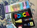 uni三菱POSCA丙烯马克笔（中字）柔和8色限定款PC-5M画笔海报广告记号笔绘画手绘涂鸦笔画画水彩笔 实拍图