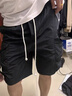 短裤男士绑绳工装裤夏季薄款宽松休闲百搭短裤男士潮流运动五分裤 黑色【劲都G111】 M 【95-110斤】 实拍图