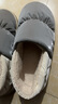 安尚芬棉拖鞋男士秋冬居家居防滑加绒保暖厚底户外防水全包跟羽绒棉鞋女 深灰【升级加厚款】 44-45 适合43-44 实拍图