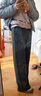 红袖肌理感气质休闲裤秋冬季新款女装今年流行的宽松垂感显瘦阔腿长裤 灰060（M码L码XL码预售11.12） L 实拍图