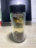 ihold一键开盖双层玻璃杯防烫男士耐高温速开饮用水杯子办公泡茶杯车载 皮纹黑 350ml 实拍图