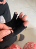 羊毛半指手套女秋冬季针织毛线两用男士学生写字工作冬天保暖露指 黑色 实拍图