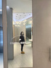 艾莱依羽绒服女款时尚围巾牛角扣中长款防风保暖冬季外套 炭黑 S 实拍图