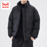 猫人（MiiOW）美式简约男士棉衣秋冬新款休闲棉服潮牌百搭面包服保暖棉袄子外套 黑色 XL 实拍图