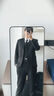 罗蒙西服套装男士商务修身西装男职业正装小西服新郎伴郎结婚礼服外套 黑色双扣【西服+西裤+马甲+衬衫 5XL /195【175-190斤】+7件礼品 实拍图