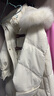 雪中飞羽绒服女长款宽松休闲狐狸毛领简约气质外套 米白 L 实拍图