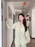 雅鹿带胸垫睡衣女款春秋纯棉2025新款春款家居服套装可外穿女士夏季 NSALM-清新绿【纯棉带胸垫】588 XL 【推荐120-140斤】 实拍图