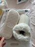 朴西女士棉拖鞋冬季包跟室内厚底居家居情侣款保暖加绒冬天棉鞋女 米白 均码 (245mm) 适合37-38 实拍图