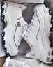 斯凯奇（Skechers）女小白鞋厚底增高休闲鞋网面透气户外运动鞋节日礼物99999863 白色/海军蓝色/WNV 37 实拍图