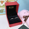 周百福【1000+门店】银桔梗花情侣戒指一对女男求婚对戒生日送女友礼物 实拍图