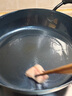 臻三环手工铁锅平底煎锅烤肉煎锅无涂层不易粘锅小平底锅辅食 厨房好物 烤蓝铁把加耳 28cm 实拍图