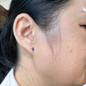廷亮 0.6克拉蓝宝石耳钉18K金镶嵌钻石彩色宝石耳环 爱的礼物 现货 实拍图