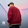 adidas情侣款宽松抓绒圆领长袖卫衣套头衫男女秋季阿迪达斯轻运动 红色/黑色   2XL   实拍图