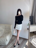 NINE WEST/玖熙羊反绒法式单鞋女通勤高跟鞋NF201039SK 黑色 36 实拍图