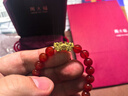周大福红玉髓双头貔貅福字黄金弹力绳手链/手串 EOR110 实拍图