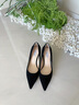 NINE WEST/玖熙羊反绒法式单鞋女通勤高跟鞋NF201039SK 黑色 36 实拍图