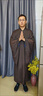 嘉狮海青居士服四季广袖禅修服麻纱男女同款夏季柔软透气大褂短套长袍 咖啡色（台麻微透） 均码 37码身高155 晒单实拍图