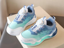 回力（Warrior）儿童篮球鞋旋钮扣跑步鞋男童四季运动鞋 WZ(CL)-0871 湖绿蓝 29  实拍图